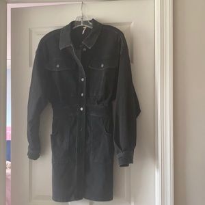 Black denim free people dress.